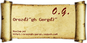 Országh Gergő névjegykártya